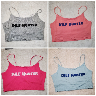 Your Choice Color Crop Top "DILF Hunter" One Size (SMALL)